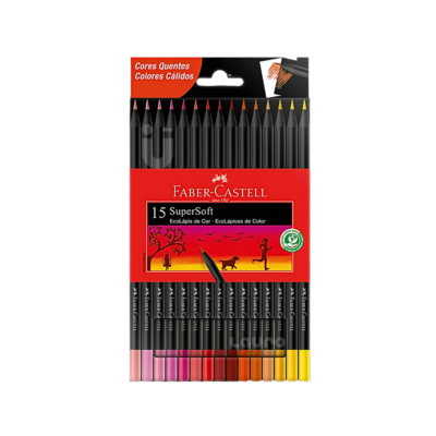 EcoLápices de color Super Soft 15 tonos Cálidos