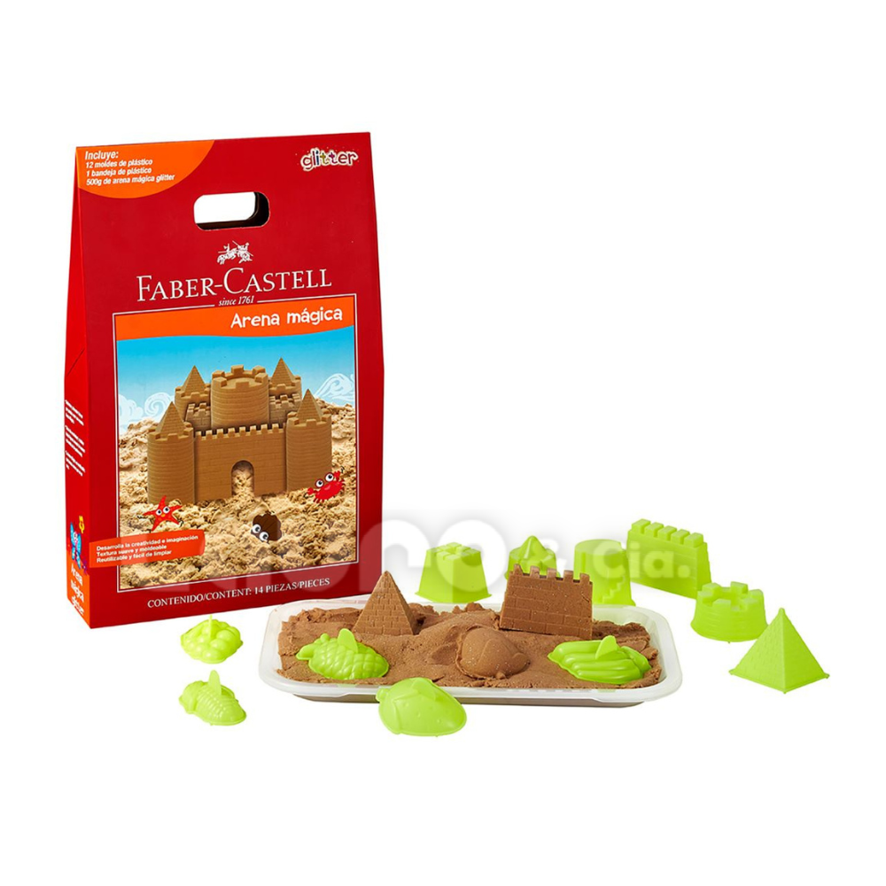 Arena mágica glitter 500g+12moldes+bandeja - Imagen 3