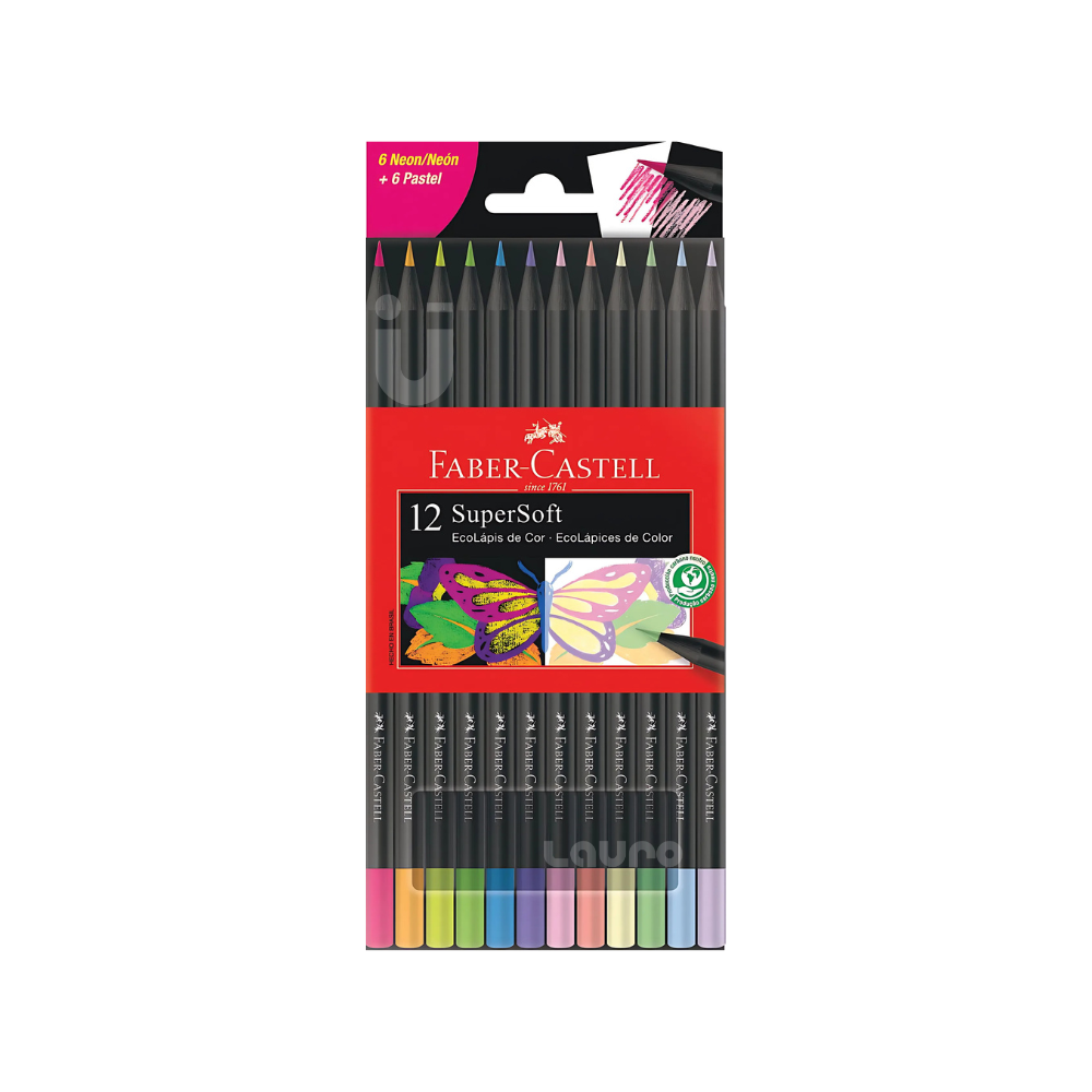 EcoLápices De Color SuperSoft Neon Pastel 12 unidades