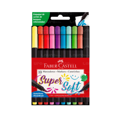 Marcadores Super Soft Punta Pincel x10