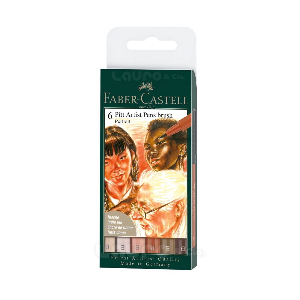 Estuche 6 rotuladores Pitt B, retrato