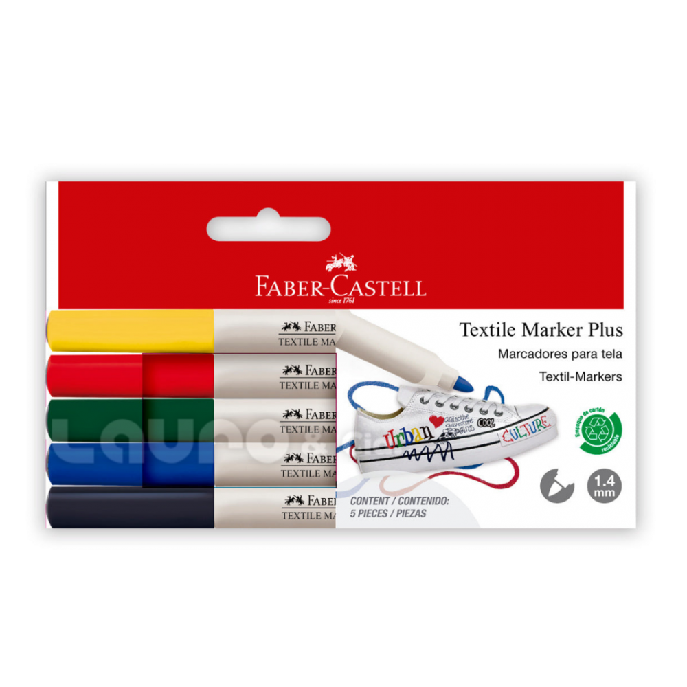 Marcadores Textile Marker Plus X5 Lauro CIA