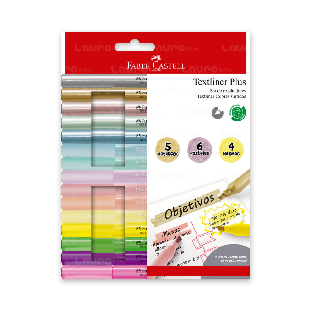 Resaltadores Textliner Plus x15 colores