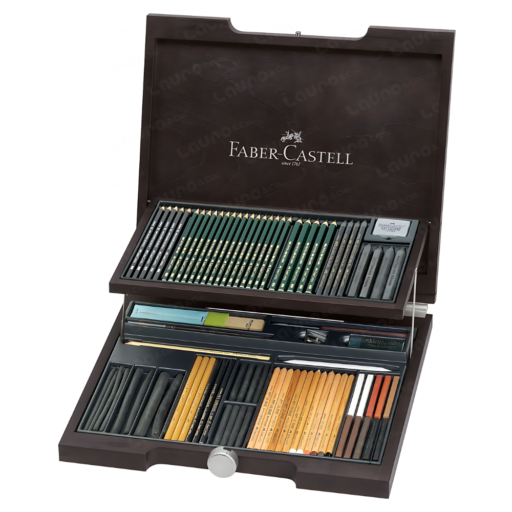 Set Estuche de madera Pitt Monochrome c/86 piezas
