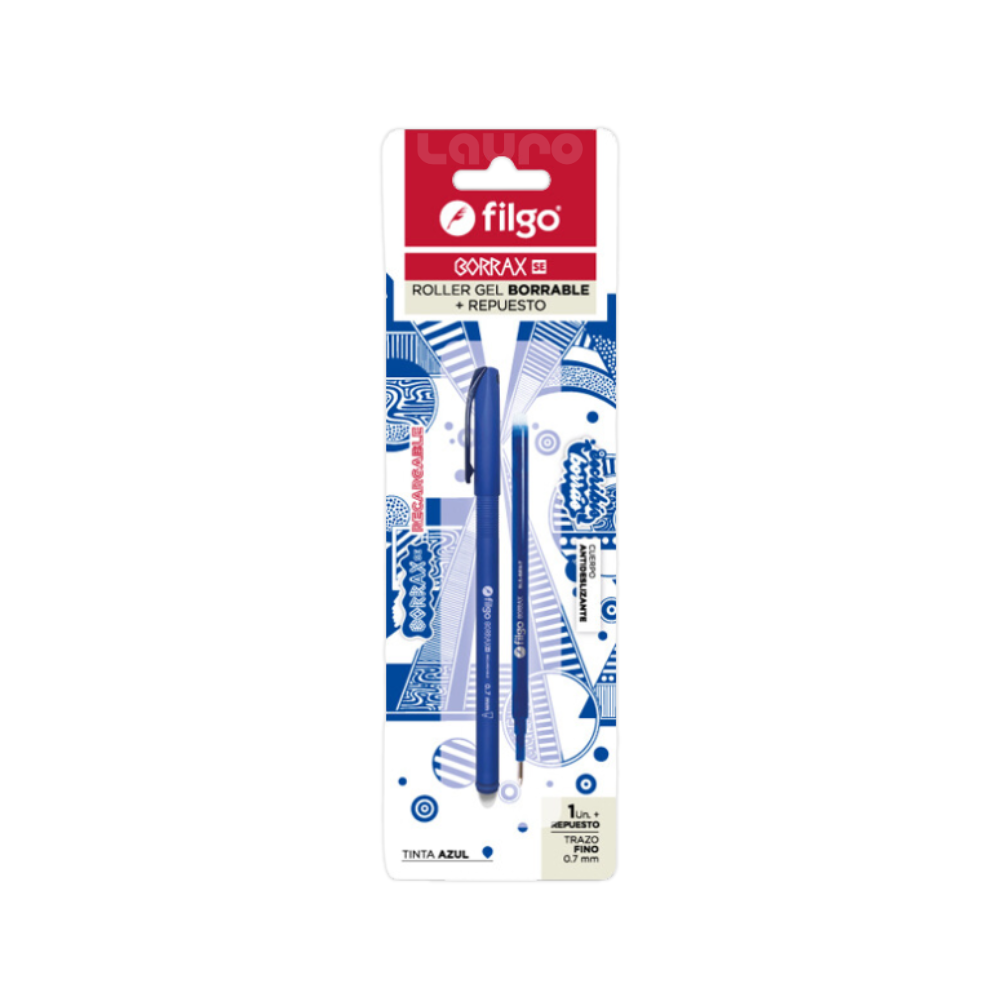 Bolígrafo borrable roller gel + 1 Repuesto - Filgo