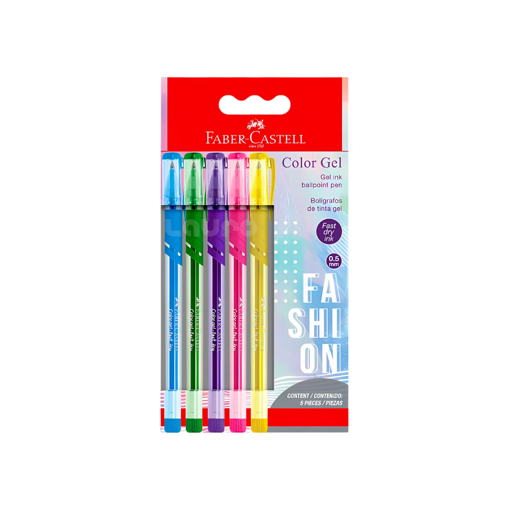 Bolígrafos de Color Gel Fashion x 5 colores