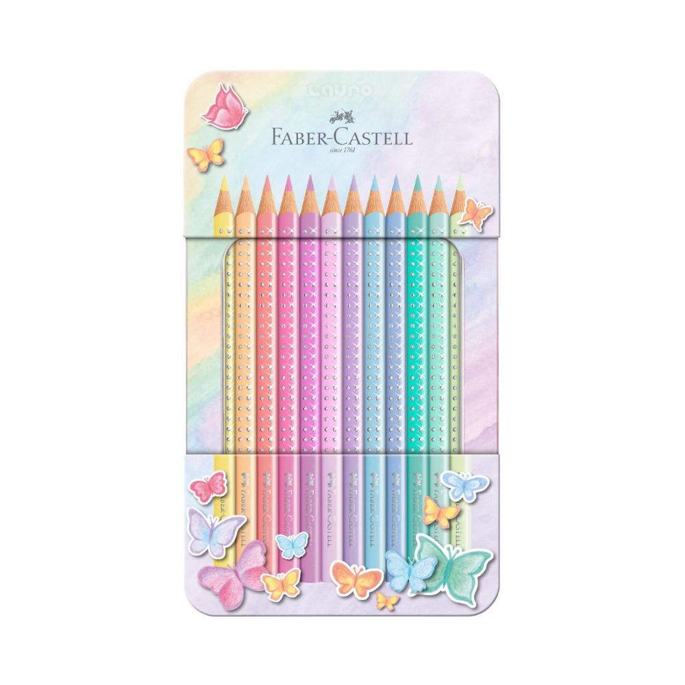 Estuche metálico con 12 lápices de color