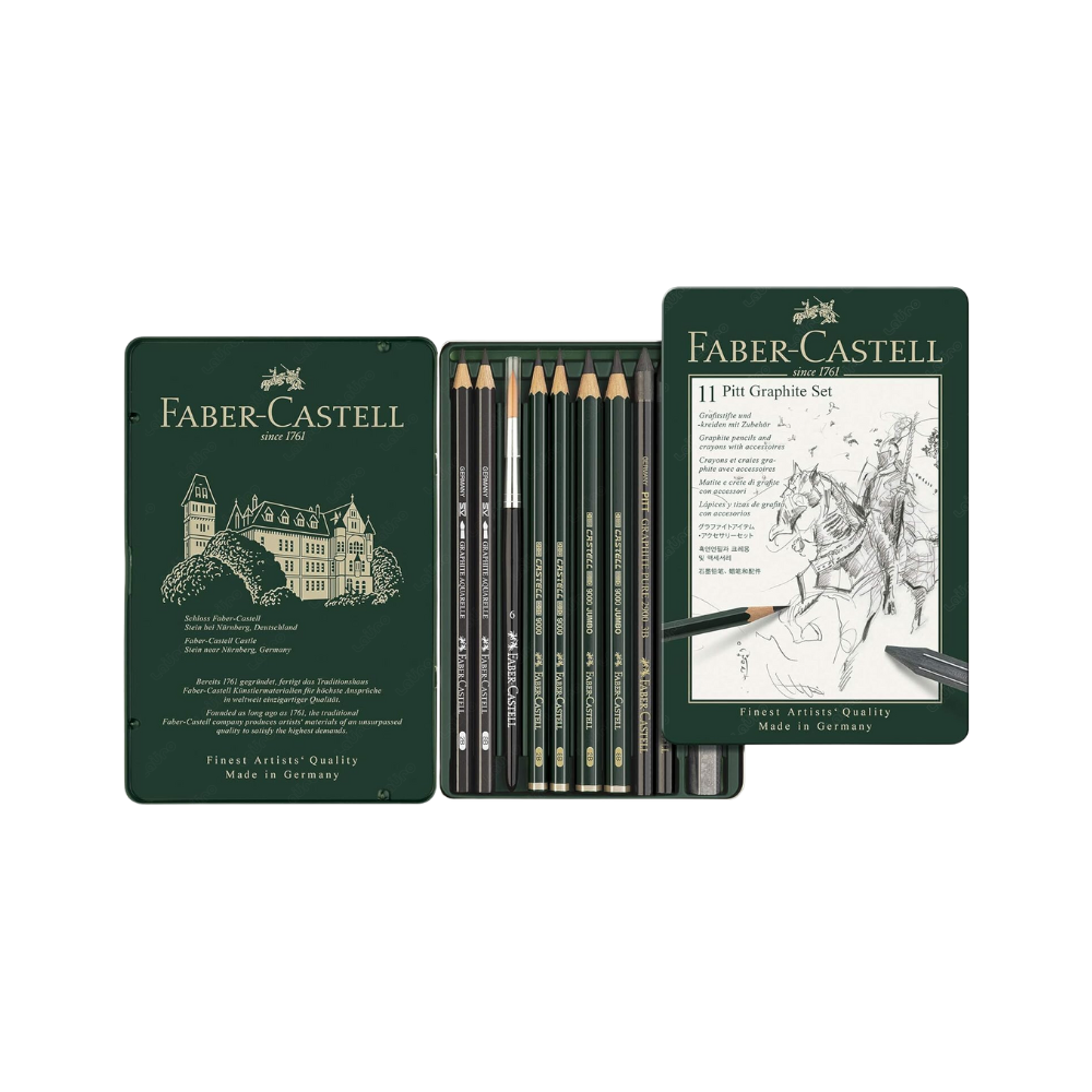 Estuche de Metal con 11 piezas Pitt Grafito